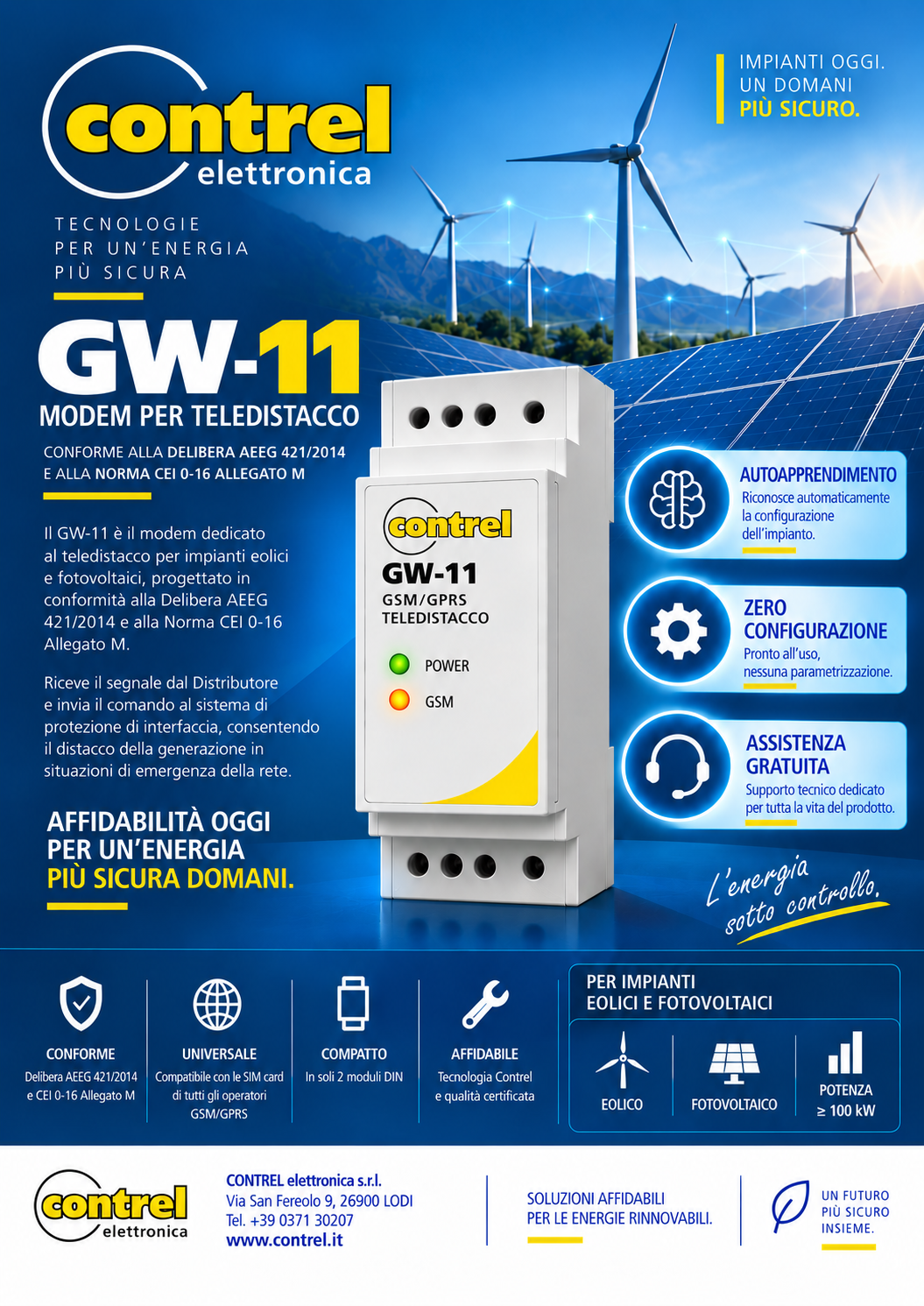 GW-11: Contrel’s modem for remote disconnection of renewable energy plants
